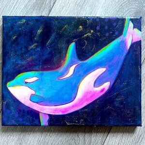 Original killer whale acrylic painting
